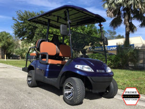 Dark Metallic Blue Advanced EV 2+2 Passenger Golf Cart